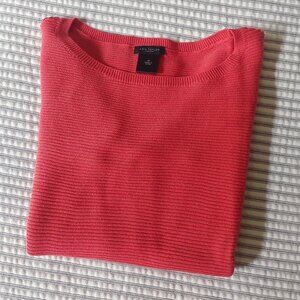 Ann Taylor Lightweight Knit Coral Red Sweater Size M